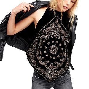 Free People Bandana Velvet Top